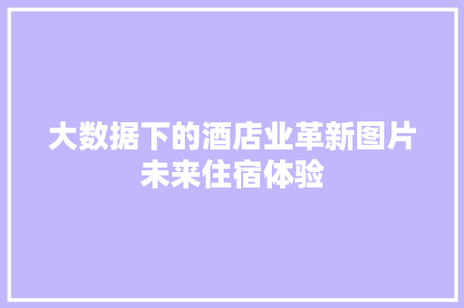 大数据下的酒店业革新图片未来住宿体验