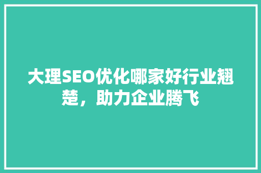 大理SEO优化哪家好行业翘楚，助力企业腾飞  第1张