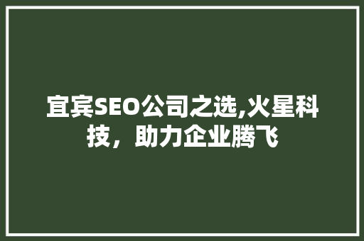宜宾SEO公司之选,火星科技，助力企业腾飞