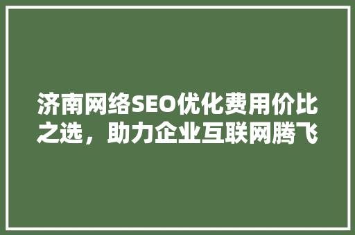 济南网络SEO优化费用价比之选，助力企业互联网腾飞