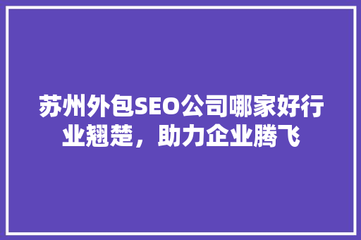 苏州外包SEO公司哪家好行业翘楚，助力企业腾飞