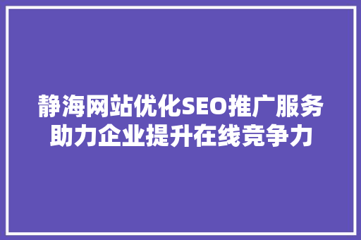 静海网站优化SEO推广服务助力企业提升在线竞争力