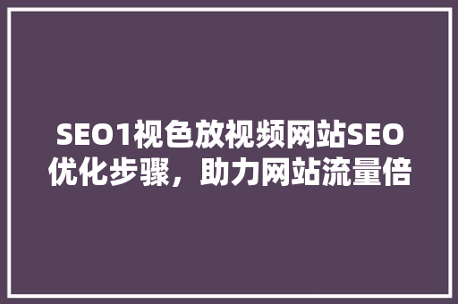 SEO1视色放视频网站SEO优化步骤，助力网站流量倍增