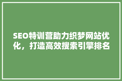 SEO特训营助力织梦网站优化，打造高效搜索引擎排名