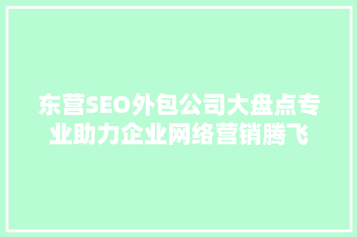 东营SEO外包公司大盘点专业助力企业网络营销腾飞