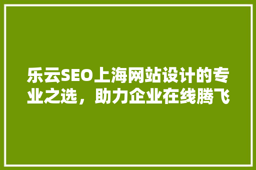 乐云SEO上海网站设计的专业之选，助力企业在线腾飞