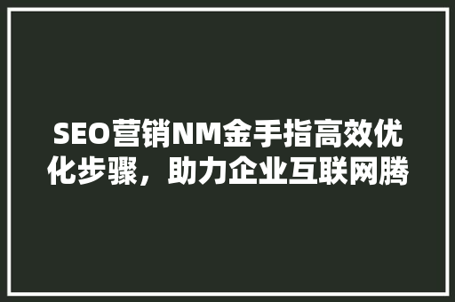 SEO营销NM金手指高效优化步骤，助力企业互联网腾飞
