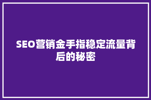 SEO营销金手指稳定流量背后的秘密
