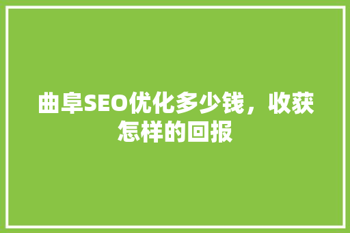 曲阜SEO优化多少钱，收获怎样的回报