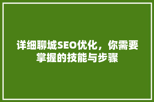 详细聊城SEO优化，你需要掌握的技能与步骤