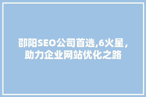 邵阳SEO公司首选,6火星，助力企业网站优化之路