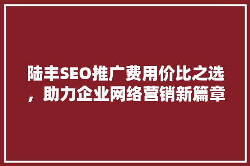 陆丰SEO推广费用价比之选，助力企业网络营销新篇章