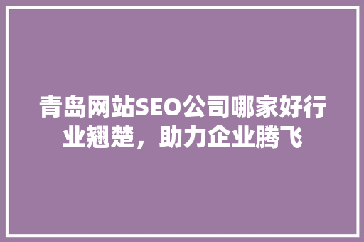 青岛网站SEO公司哪家好行业翘楚，助力企业腾飞