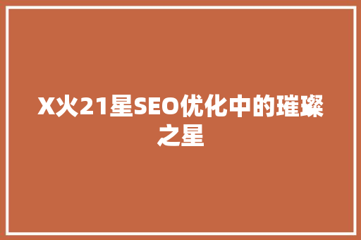 X火21星SEO优化中的璀璨之星