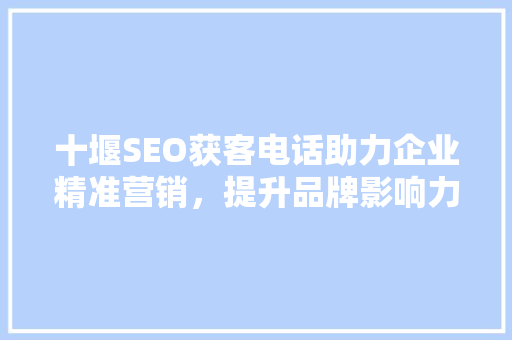 十堰SEO获客电话助力企业精准营销，提升品牌影响力  第1张