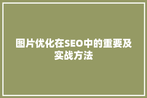 图片优化在SEO中的重要及实战方法