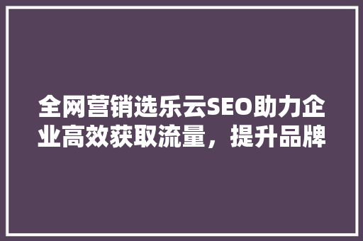 全网营销选乐云SEO助力企业高效获取流量，提升品牌影响力