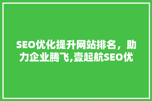 SEO优化提升网站排名，助力企业腾飞,壹起航SEO优化网详细