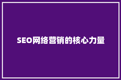 SEO网络营销的核心力量  第1张