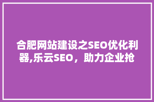 合肥网站建设之SEO优化利器,乐云SEO，助力企业抢占网络市场
