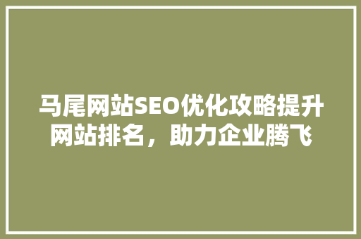 马尾网站SEO优化攻略提升网站排名，助力企业腾飞  第1张