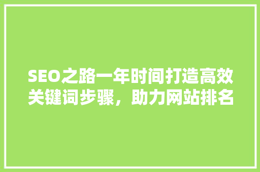 SEO之路一年时间打造高效关键词步骤，助力网站排名飙升