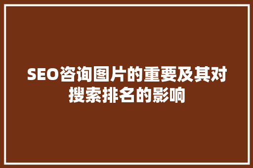 SEO咨询图片的重要及其对搜索排名的影响