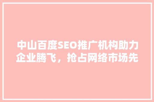 中山百度SEO推广机构助力企业腾飞，抢占网络市场先机