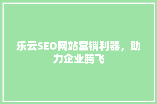 乐云SEO网站营销利器，助力企业腾飞