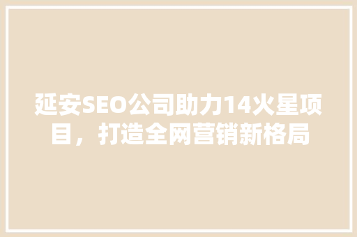 延安SEO公司助力14火星项目，打造全网营销新格局