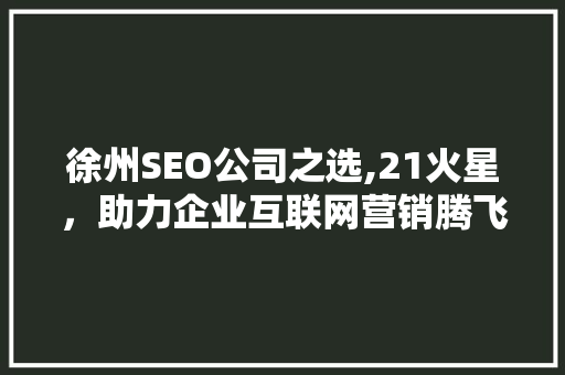 徐州SEO公司之选,21火星，助力企业互联网营销腾飞