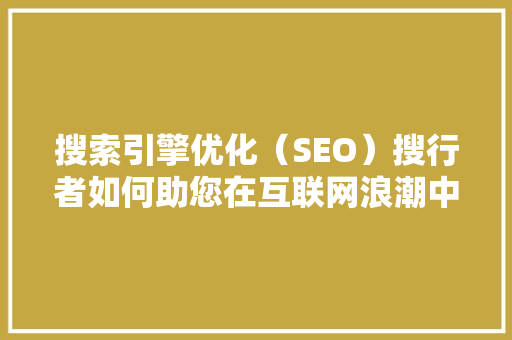 搜索引擎优化（SEO）搜行者如何助您在互联网浪潮中乘风破浪