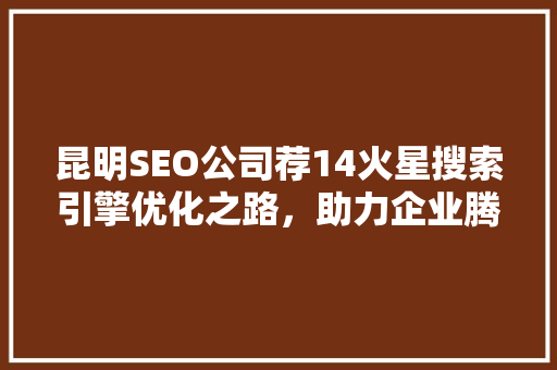 昆明SEO公司荐14火星搜索引擎优化之路，助力企业腾飞