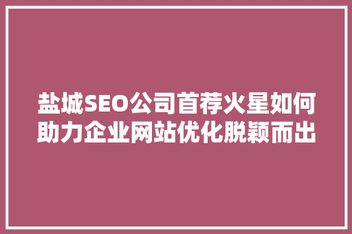 盐城SEO公司首荐火星如何助力企业网站优化脱颖而出