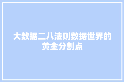大数据二八法则数据世界的黄金分割点