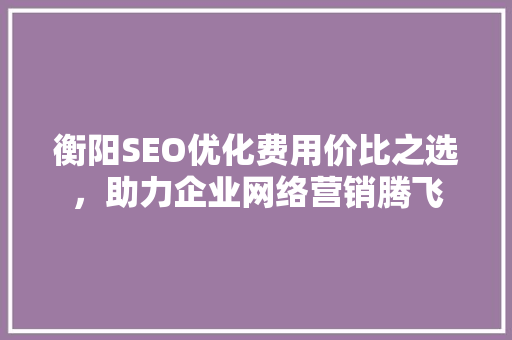 衡阳SEO优化费用价比之选，助力企业网络营销腾飞