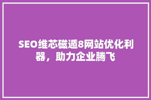 SEO维芯磁遁8网站优化利器，助力企业腾飞
