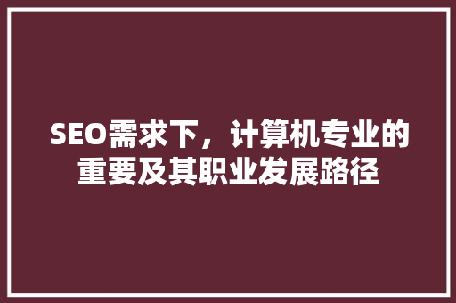 SEO需求下，计算机专业的重要及其职业发展路径