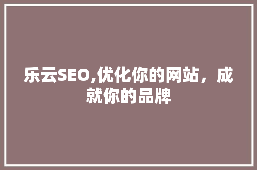 乐云SEO,优化你的网站，成就你的品牌