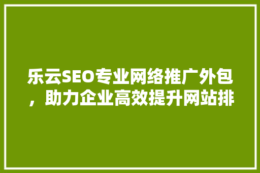 乐云SEO专业网络推广外包，助力企业高效提升网站排名  第1张
