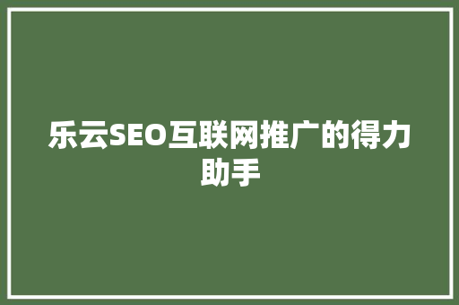 乐云SEO互联网推广的得力助手  第1张