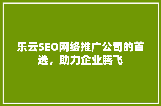 乐云SEO网络推广公司的首选，助力企业腾飞