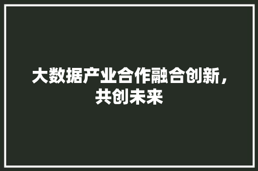 大数据产业合作融合创新，共创未来  第1张