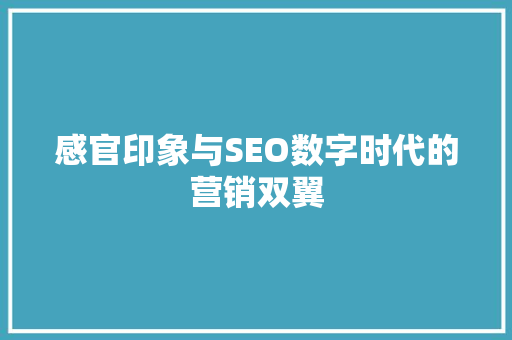 感官印象与SEO数字时代的营销双翼