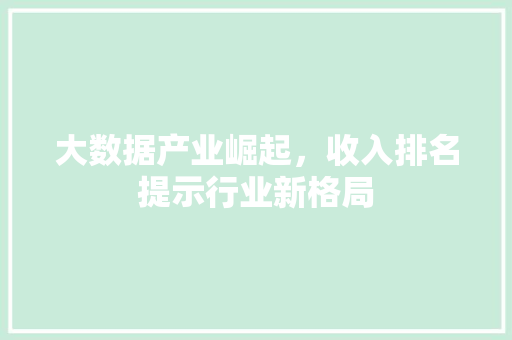 大数据产业崛起，收入排名提示行业新格局  第1张