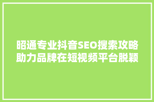 昭通专业抖音SEO搜索攻略助力品牌在短视频平台脱颖而出