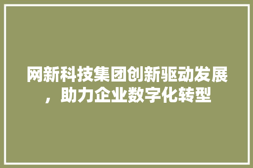 网新科技集团创新驱动发展，助力企业数字化转型