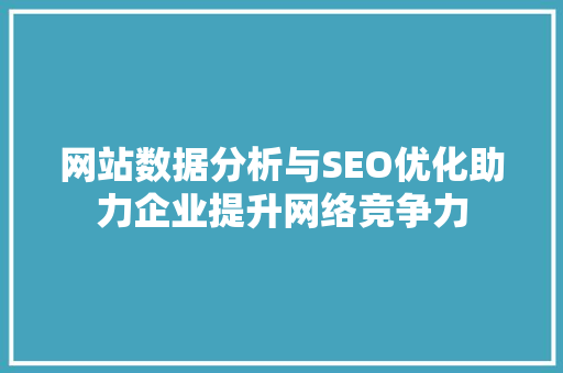 网站数据分析与SEO优化助力企业提升网络竞争力