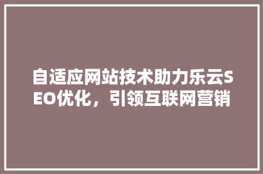自适应网站技术助力乐云SEO优化，引领互联网营销新趋势