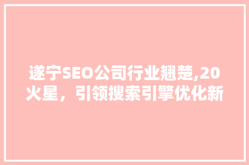 遂宁SEO公司行业翘楚,20火星，引领搜索引擎优化新潮流